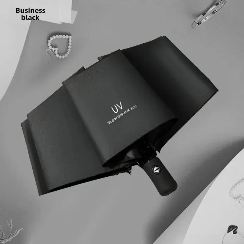 ☀️☔ Automatic UV Umbrella – Three-Fold, Windproof & Sun/Rain Protection with Custom Logo Printing! 🌦️✨