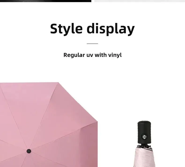 ☀️☔ Automatic UV Umbrella – Three-Fold, Windproof & Sun/Rain Protection with Custom Logo Printing! 🌦️✨