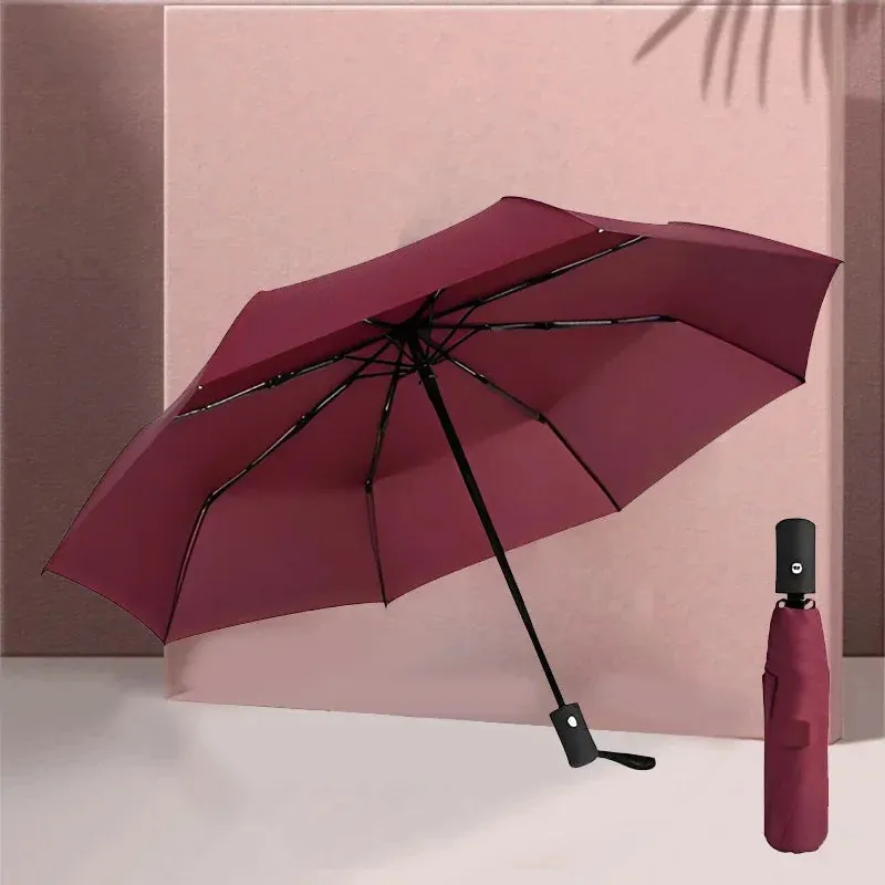 ☀️☔ Automatic UV Umbrella – Three-Fold, Windproof & Sun/Rain Protection with Custom Logo Printing! 🌦️✨