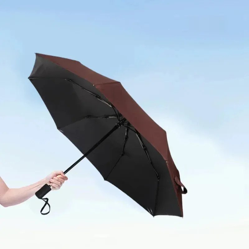 ☀️☔ Automatic UV Umbrella – Three-Fold, Windproof & Sun/Rain Protection with Custom Logo Printing! 🌦️✨