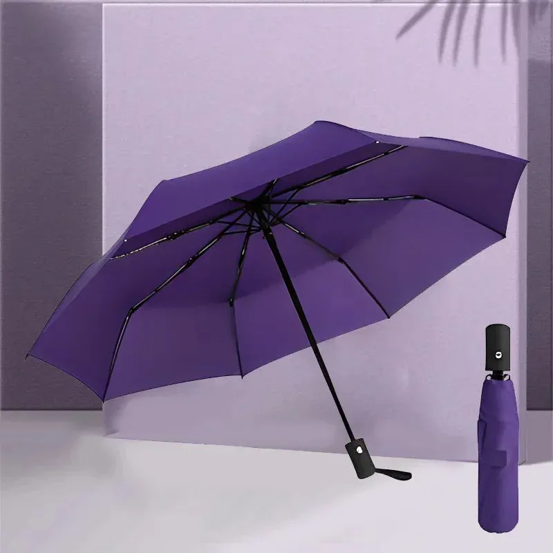 ☀️☔ Automatic UV Umbrella – Three-Fold, Windproof & Sun/Rain Protection with Custom Logo Printing! 🌦️✨
