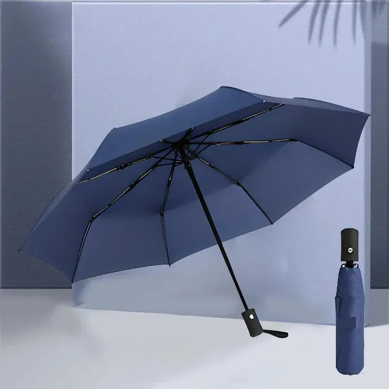 ☀️☔ Automatic UV Umbrella – Three-Fold, Windproof & Sun/Rain Protection with Custom Logo Printing! 🌦️✨