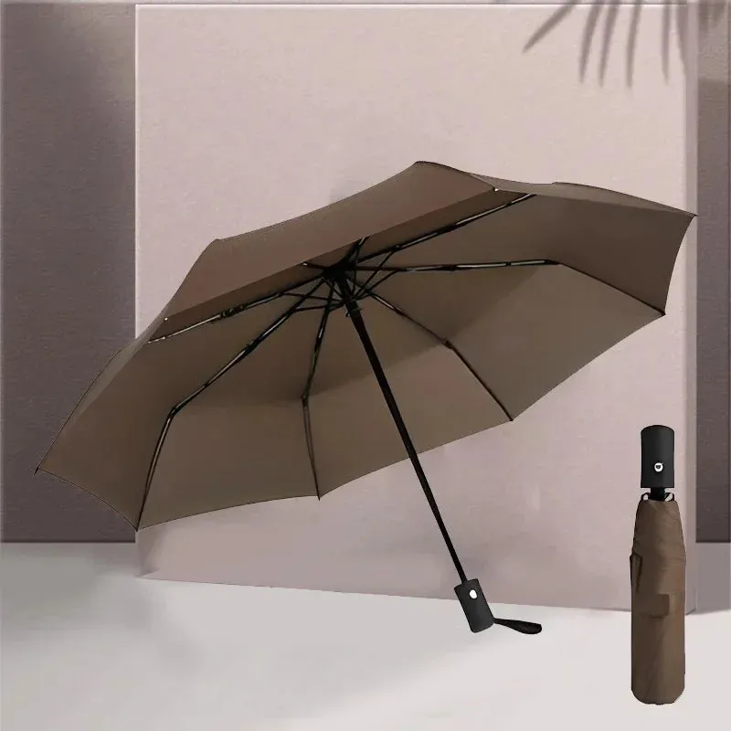 ☀️☔ Automatic UV Umbrella – Three-Fold, Windproof & Sun/Rain Protection with Custom Logo Printing! 🌦️✨