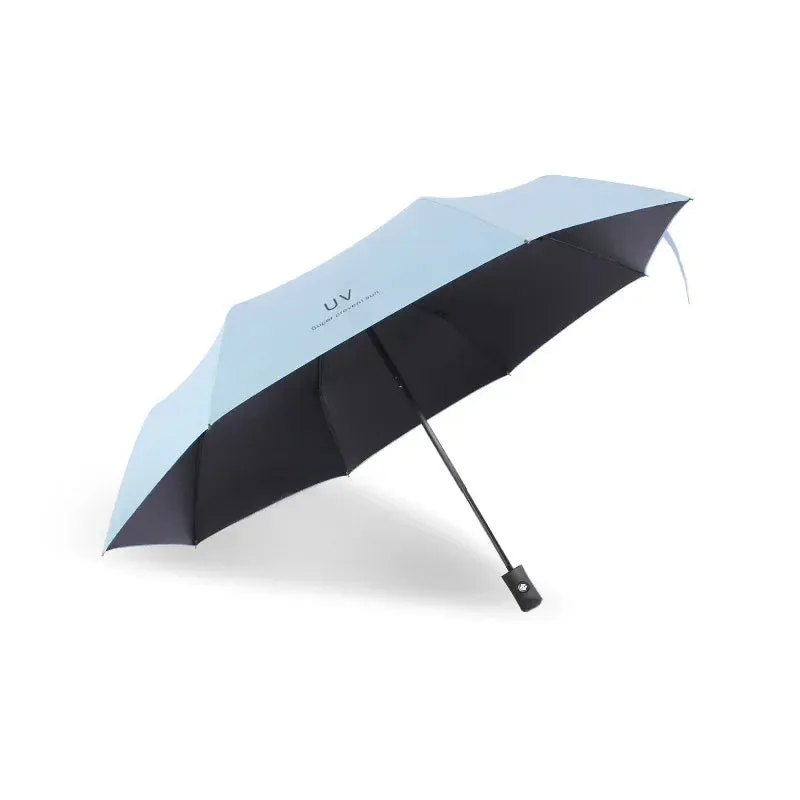 ☀️☔ Automatic UV Umbrella – Three-Fold, Windproof & Sun/Rain Protection with Custom Logo Printing! 🌦️✨