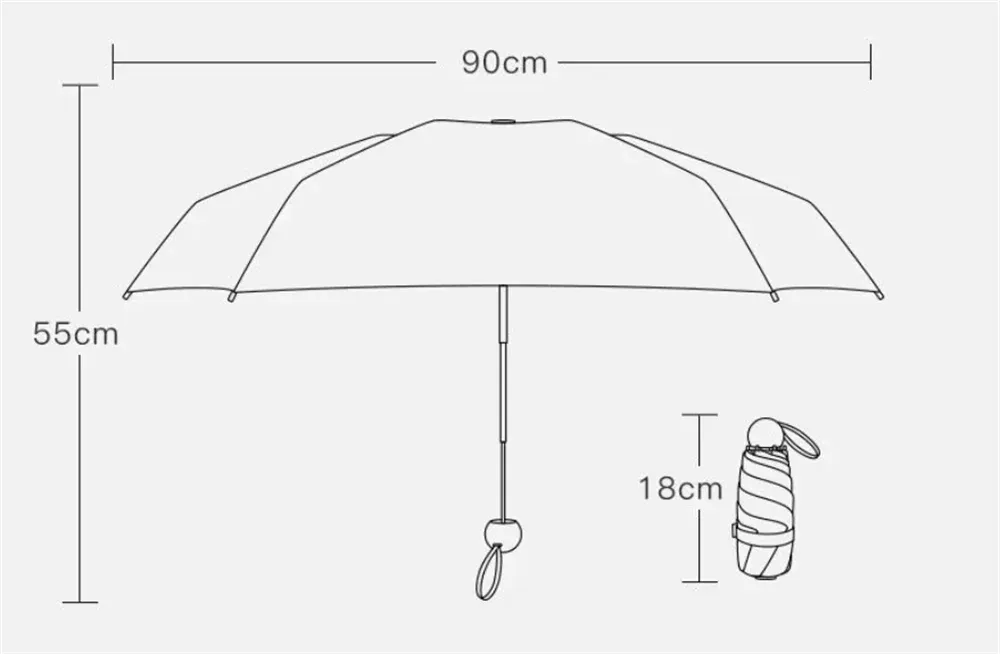 ☔ Lightweight & Compact Folding Travel Umbrella – Windproof, Rainproof & UV Protective with Capsule Storage! 🌦️✨