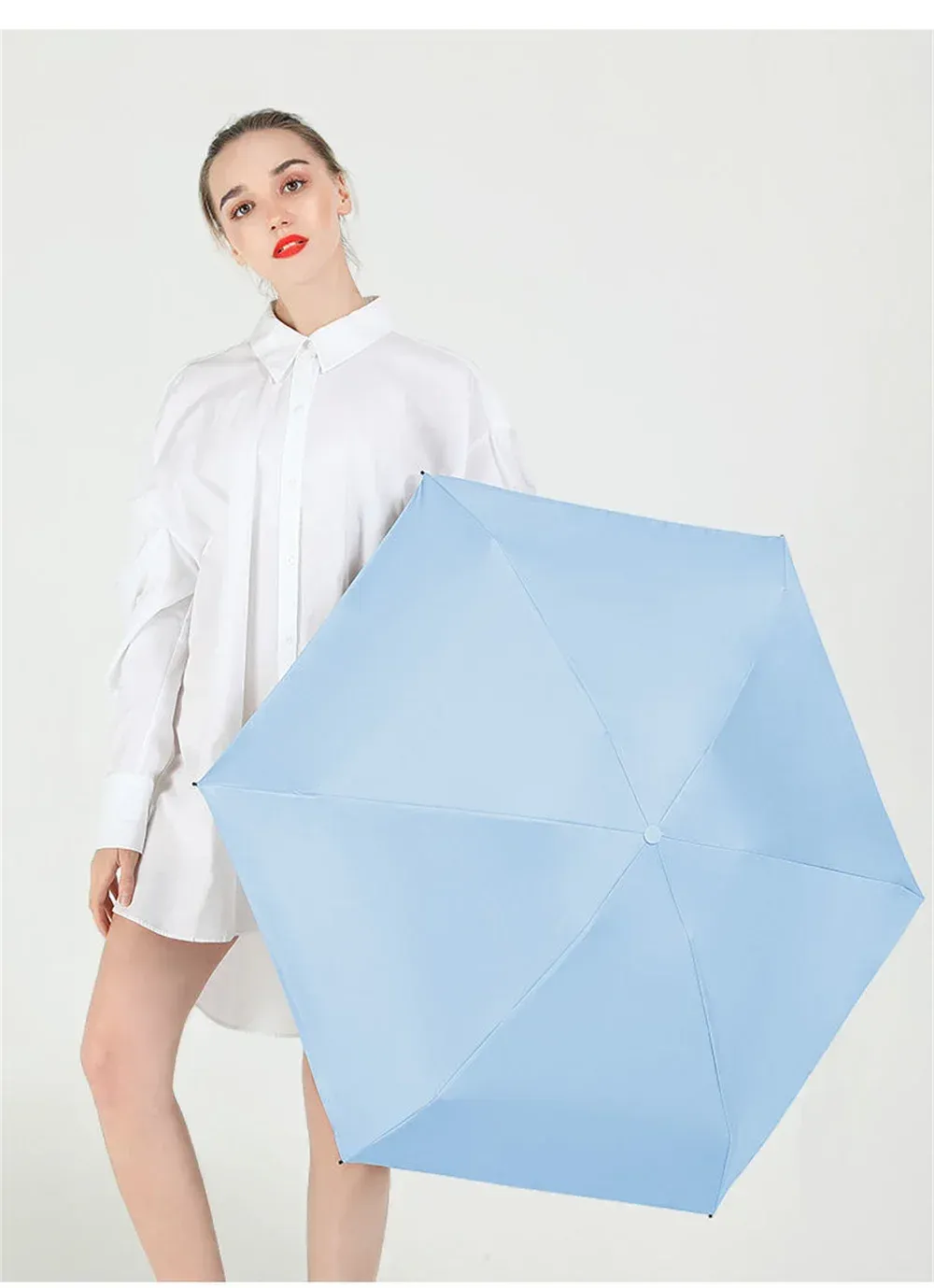☔ Lightweight & Compact Folding Travel Umbrella – Windproof, Rainproof & UV Protective with Capsule Storage! 🌦️✨