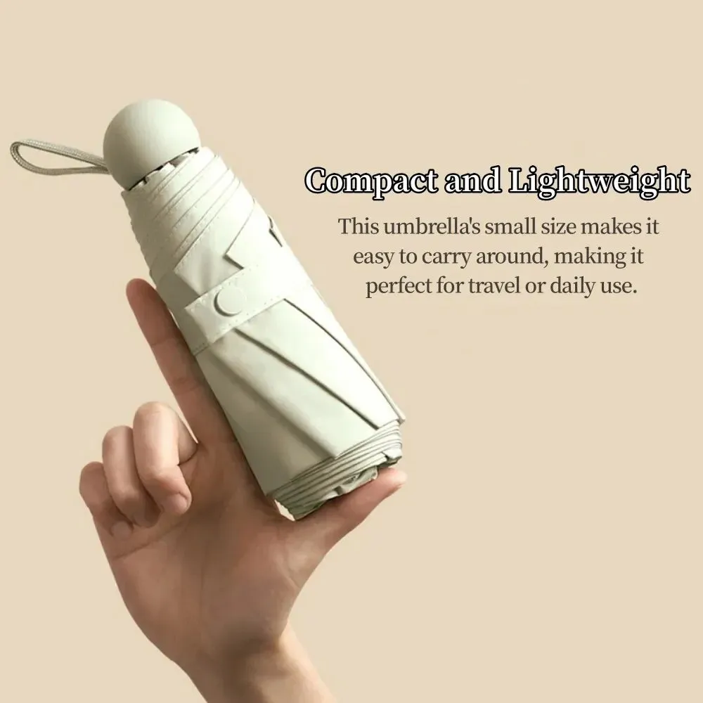 ☔ Lightweight & Compact Folding Travel Umbrella – Windproof, Rainproof & UV Protective with Capsule Storage! 🌦️✨
