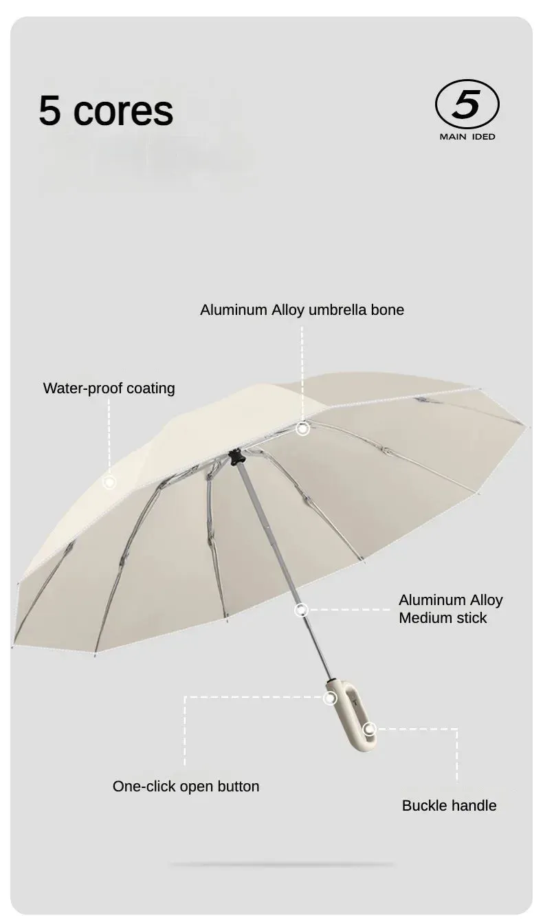 ☔ Travel-Ready Automatic Folding Umbrella – Windproof, Reverse Design & Safety Reflective Strip for All-Weather Protection! 🌦️✨
