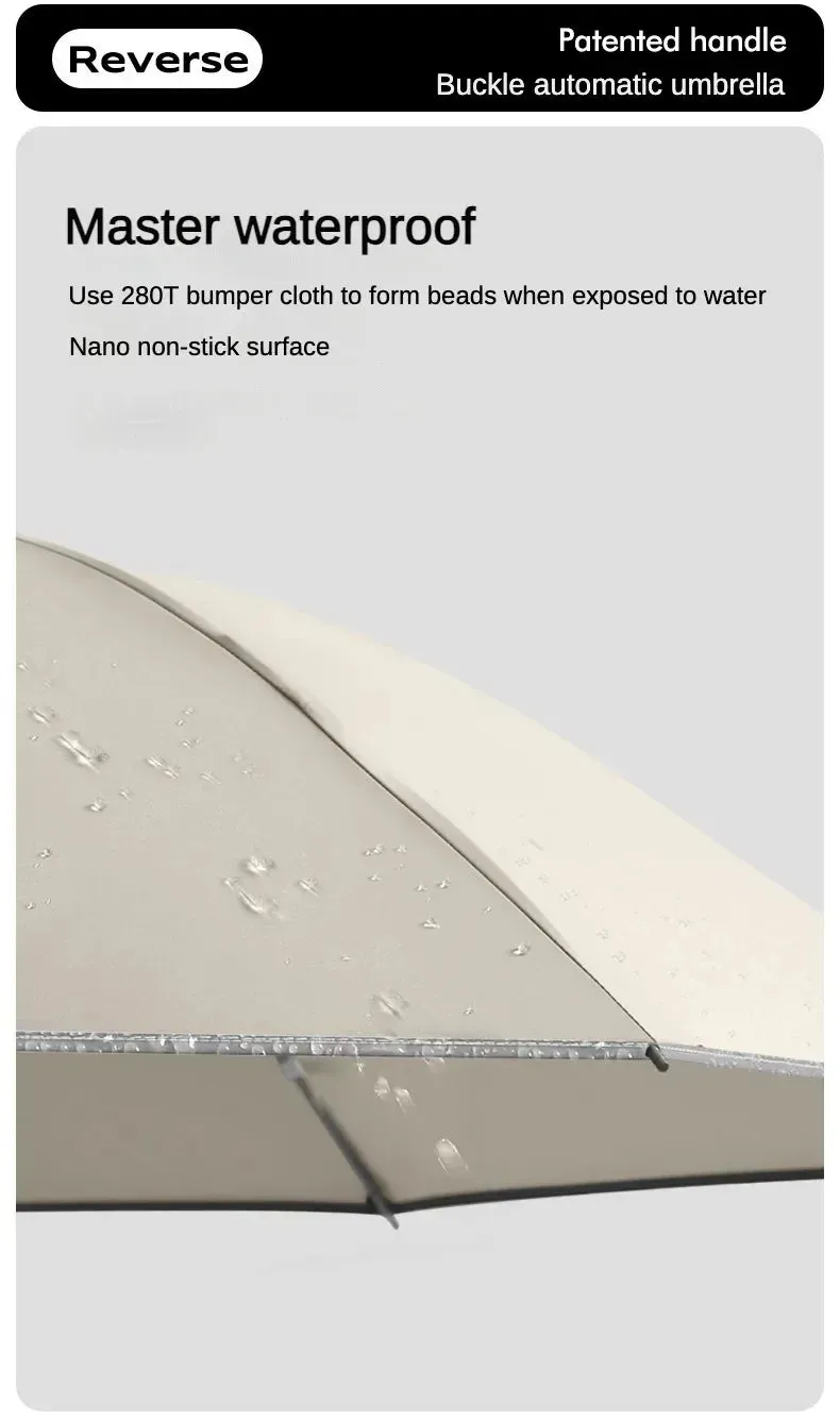 ☔ Travel-Ready Automatic Folding Umbrella – Windproof, Reverse Design & Safety Reflective Strip for All-Weather Protection! 🌦️✨