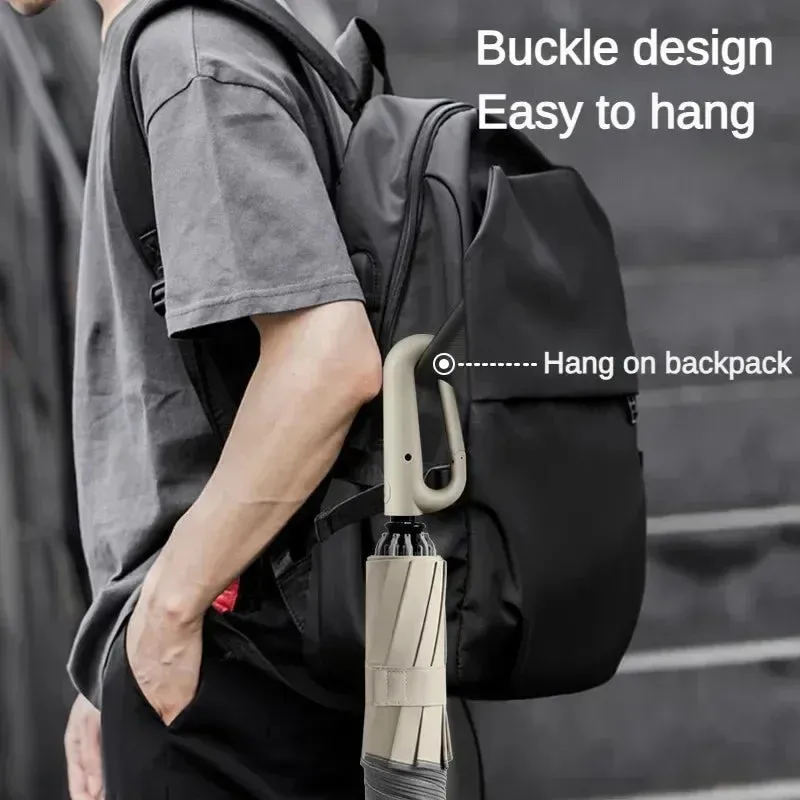 ☔ Travel-Ready Automatic Folding Umbrella – Windproof, Reverse Design & Safety Reflective Strip for All-Weather Protection! 🌦️✨