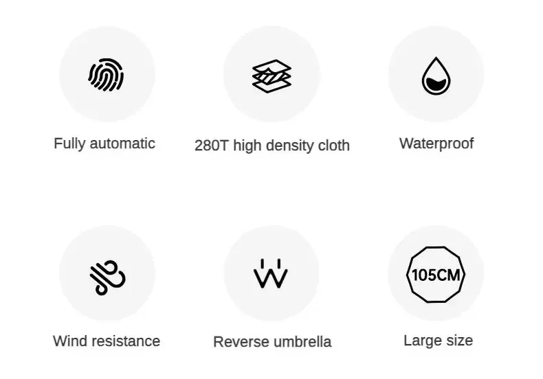 ☔ Travel-Ready Automatic Folding Umbrella – Windproof, Reverse Design & Safety Reflective Strip for All-Weather Protection! 🌦️✨