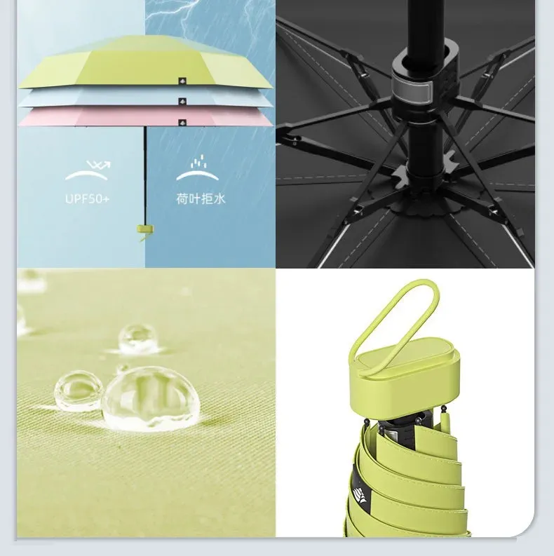 ☀️ UPF50  Mini Folding Umbrella – Ultra-Compact, UV-Protective & Waterproof for Travel & Everyday Use! ☔✨