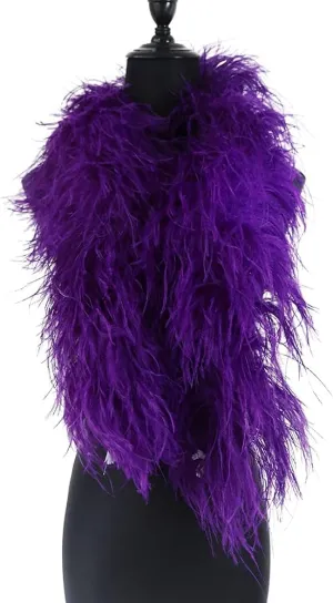 10 Ply 2meters Fluffy Soft Ostrich Feather Boa ，Decor Feather On Ribbon Sewing Scarf Wedding Party Decoration Shawls (Color : Deep Purple, Size : 10ply)