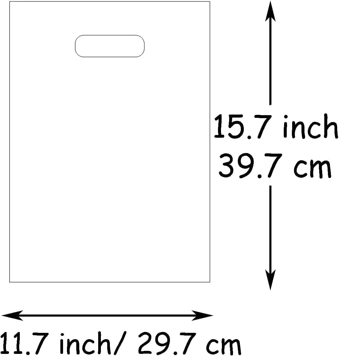100 Count 11.7 "x 15.7" Plastic Merchandise Bags, Shopping Bag for Small Business Retail Bags Crafts Plastic Bag with Die Cut Handle Bag - Red Thank You