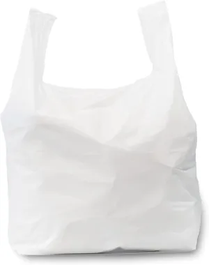 100 Pack - Jumbo (LARGE) T-Shirt Shopping/Trash Bags - 17" x 8" x 29" - 18 Microns Thick