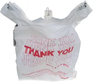 1000CT Thank You Plastic Large T-shirt Carry Out Bags, Plastic Grocery Bags - Eagle Logo