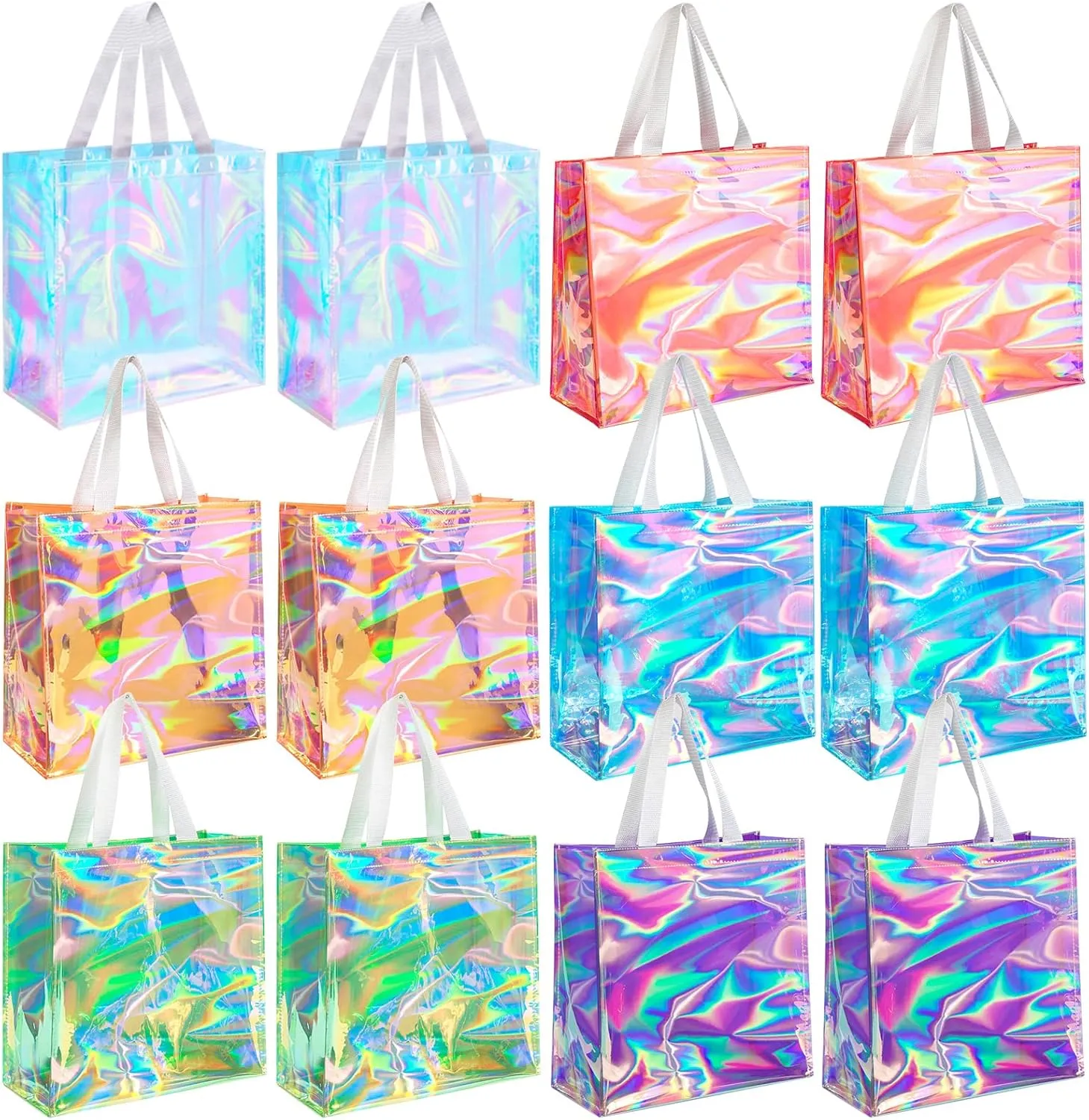 12 Pcs Bulk Stadium Approved Clear Tote Bags 12 x 12 x 6 Inch Large Clear Plastic Tote Bag with Handles for Work Sports