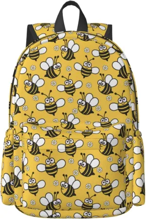17 inch Backpack Kawaii Cute Baby Bee Laptop Backpack School Bookbag Shoulder Bag Casual Daypack