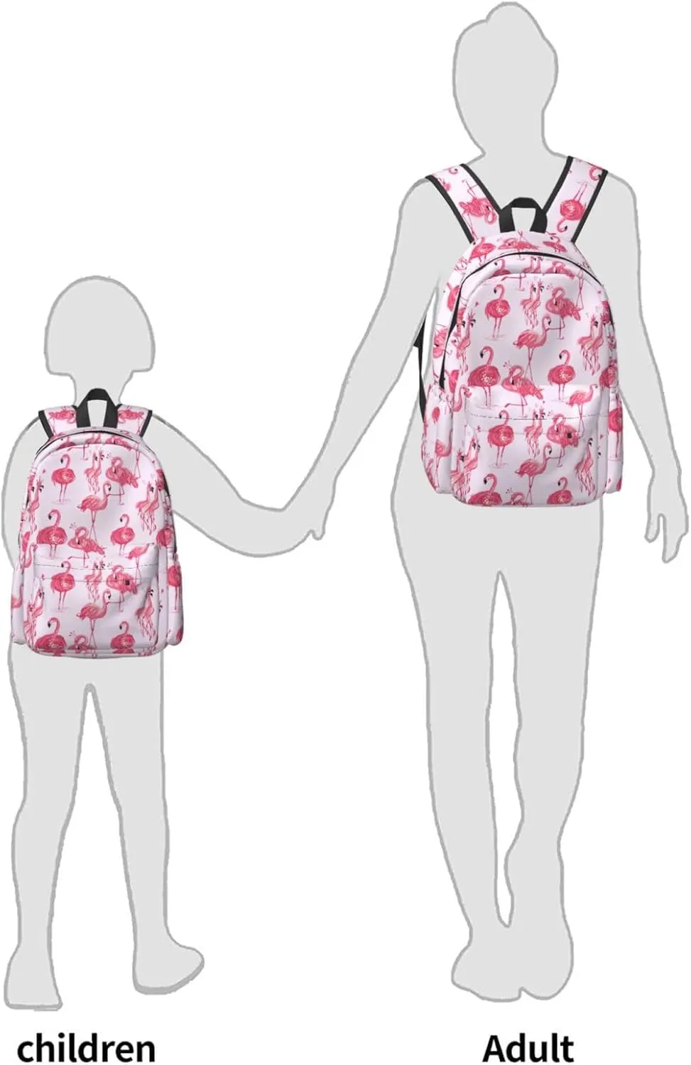 17 inch Backpack Pink Tropic Flamingos Laptop Backpack School Bookbag Shoulder Bag Casual Daypack