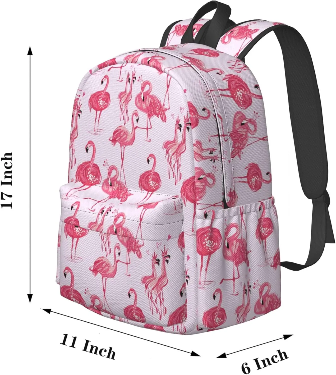 17 inch Backpack Pink Tropic Flamingos Laptop Backpack School Bookbag Shoulder Bag Casual Daypack