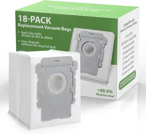 18 Pack Vacuum Bags for iRobot Roomba i7, i7 , i7Plus, i8, i8 , i3, i3 , i4, i4 , i6, i6 , s9, s9 , s9Plus, i and s Series Clean Base Automatic Dirt Disposal Bags