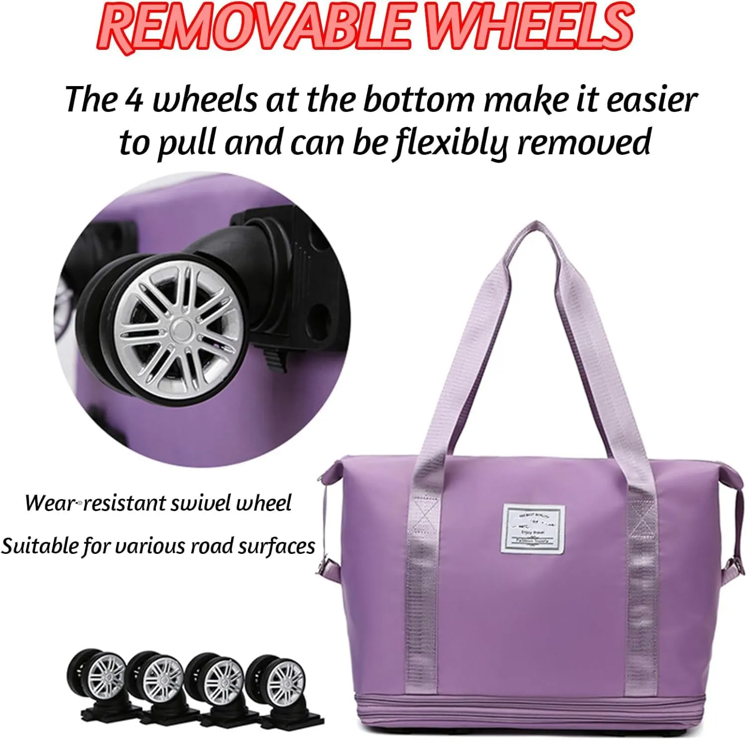 1pc Klarson Expandable Bag with Wheels,Klarson Travel Bag,Foldable Suitcase Collapsible Luggage (#01)