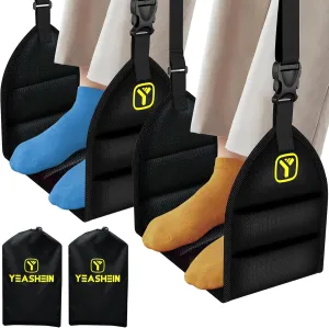 2-Pack Airplane Hammock (Memory Foam) Foot Rest for Plane Travel Long Flight Essentials Airplane Foot Hammock to Relax Your Feet