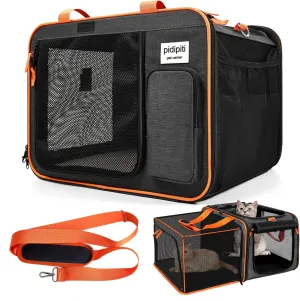 20 x 14 x 14 inches Expandable pet Carrier for 1 Large cat Under 25 lbs,2 Medium Cats/Rabbits 20 lbs , 1 Small Dog Under 15 lbs,cat Crate/Bag for Short Trip/Long Distance car Travel