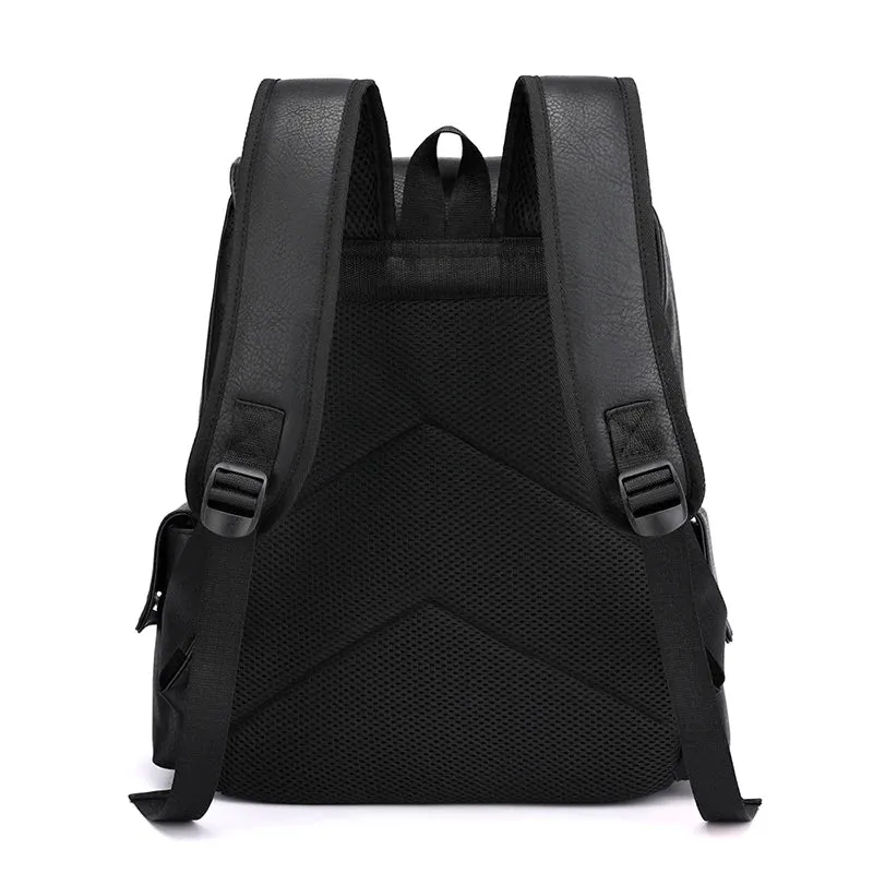 2025 Men Backpack PU Leather Bagpack Large Laptop Backpacks Male Mochilas Black Schoolbag For Teenagers Boys Brown Sac A Dos
