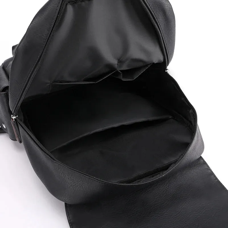 2025 Men Backpack PU Leather Bagpack Large Laptop Backpacks Male Mochilas Black Schoolbag For Teenagers Boys Brown Sac A Dos