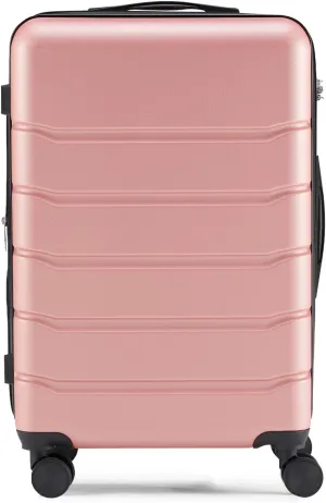 24 Inch Luggage Suitcase, Hard Shell Rolling Suitcase with TSA Lock, Expandable Lightweight Luggage with Spinner Wheels, Pink