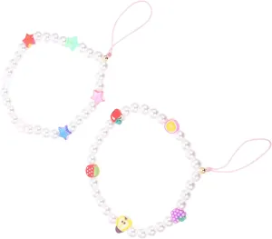 2Pcs Design Phone Lanyard Purse Wrist Strap Fashionable Cellphone Accessory for Women for Mobile Cases and Bags
