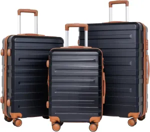 3-Piece Luggage Set for Stress-Free Travel, Lightweight and Durable, TSA-Lock, 20/24/28 Inch Options, Blue and Black