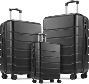 3 Pieces Luggage Set 20/24/28-inch, Hard Shell Rolling Suitcases for Travel Expandable Lightweight with Spinner Wheels TSA Lock