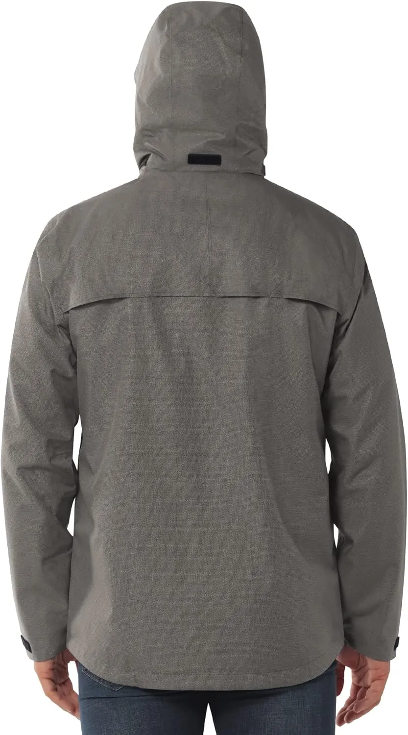 33,000ft Mens Rain Jacket Lightweight Rain Jackets Waterproof with Hood, Breathable Rain Coat for Golf Hiking Fishing Travel
