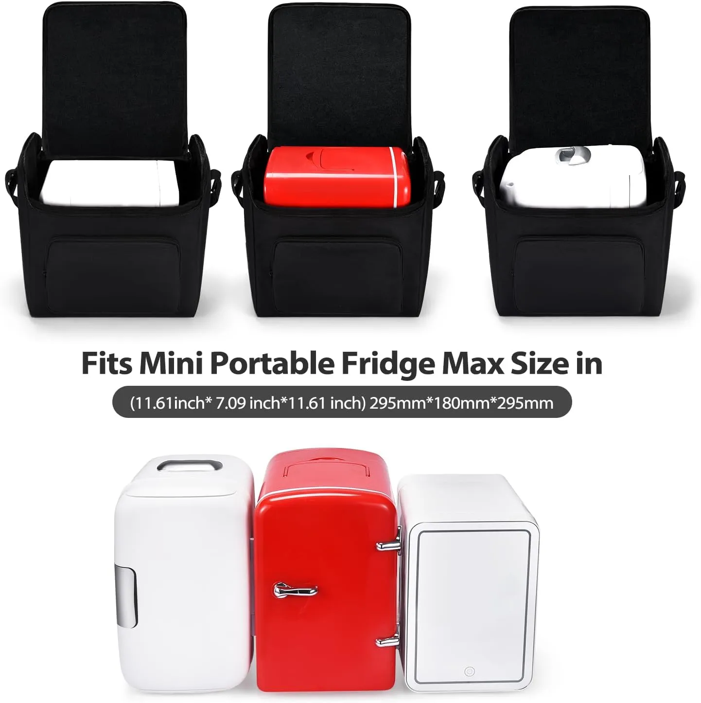 4L/6 Cans Mini Fridge Travel Case Bag for Frigidaire EFMIS129 Compact Refrigerators,for AstroAI Mini Fridge,for Cooluli Mini Fridge,for Skincare Fridge