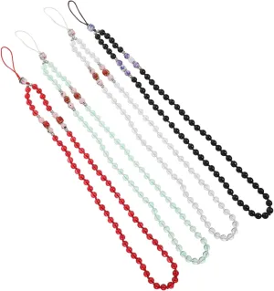 4Pcs Beaded Phone Lanyards for Mobile Phones Stylish Pendant Chains Lightweight and Easy to Install for Handbags and Backpacks