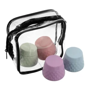 4pcs Silicone Skincare Lotion Travel Containers Leakproof Sample Jars for Cosmetics Portable Cream Bottles for Travel Essentials