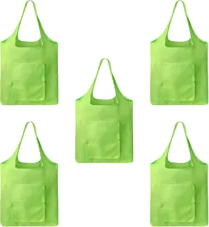 5 packs Foldable reusable grocery bags, eco waterproof shopping bags food tote bags G-B-1