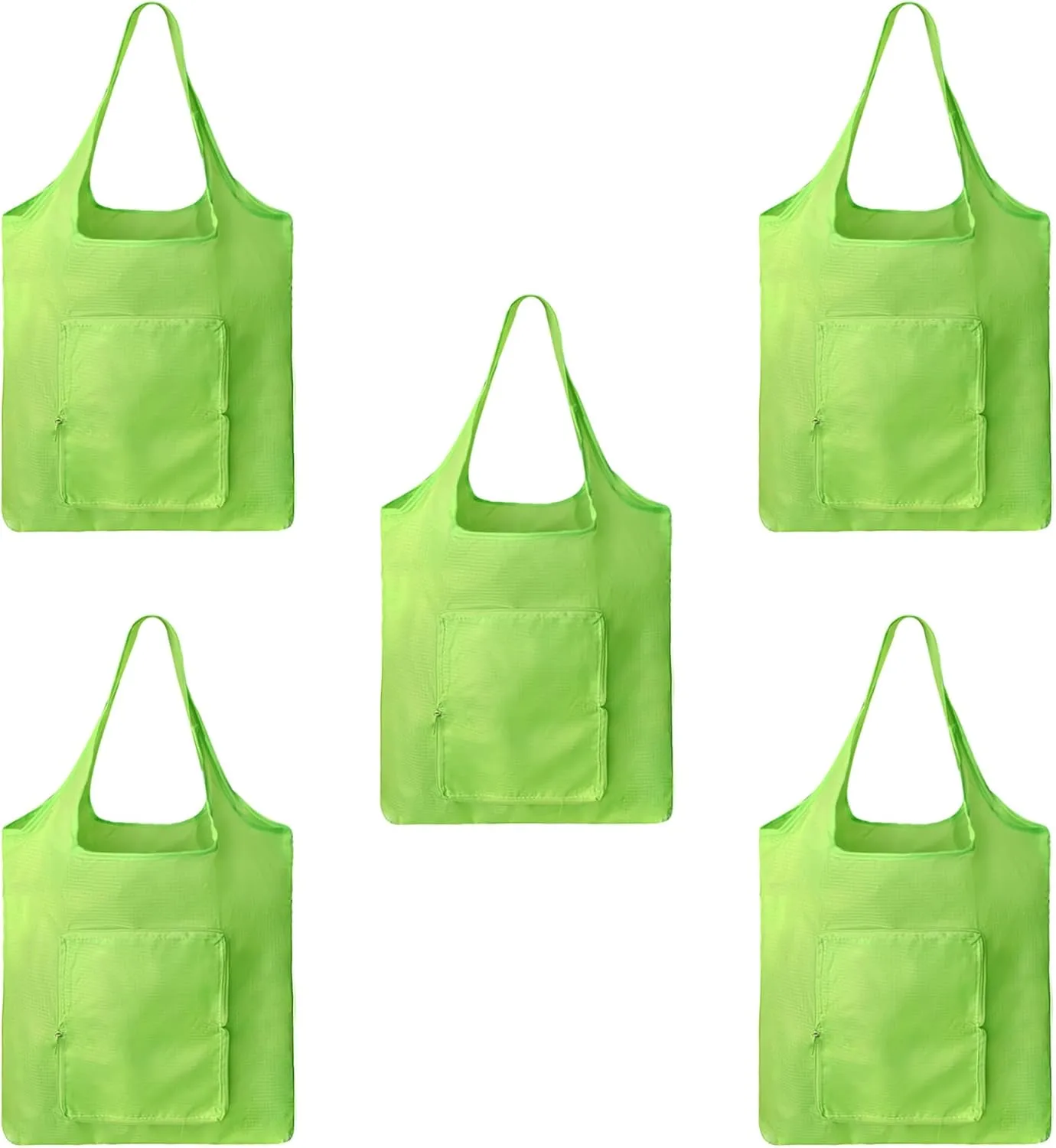 5 packs Foldable reusable grocery bags, eco waterproof shopping bags food tote bags G-B-1