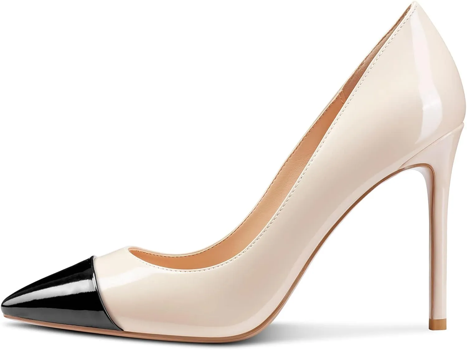 Aachcol Women Stiletto Pumps High Heel Close Pointed Toe Slip-on Dress Shoes Office Classic 4 Inche