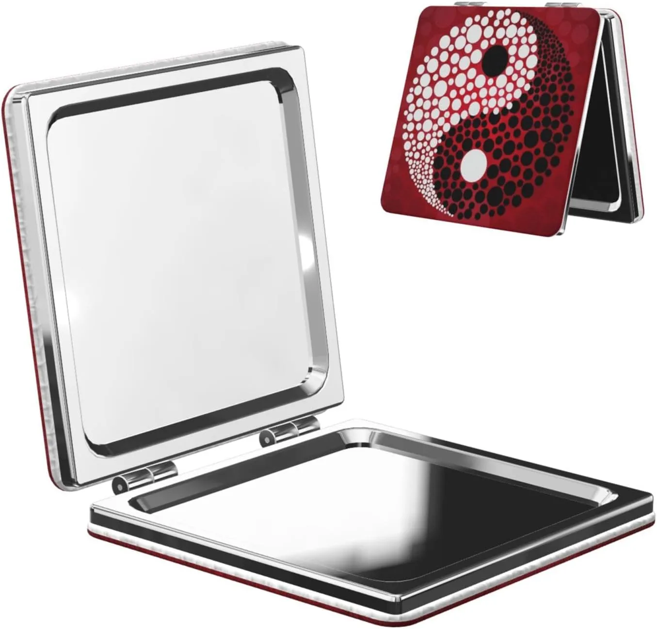 Abstract Symbol Ying Yang Mini Makeup Mirror Portable Pocket Cosmetic Mirror Folding Compact Mirror