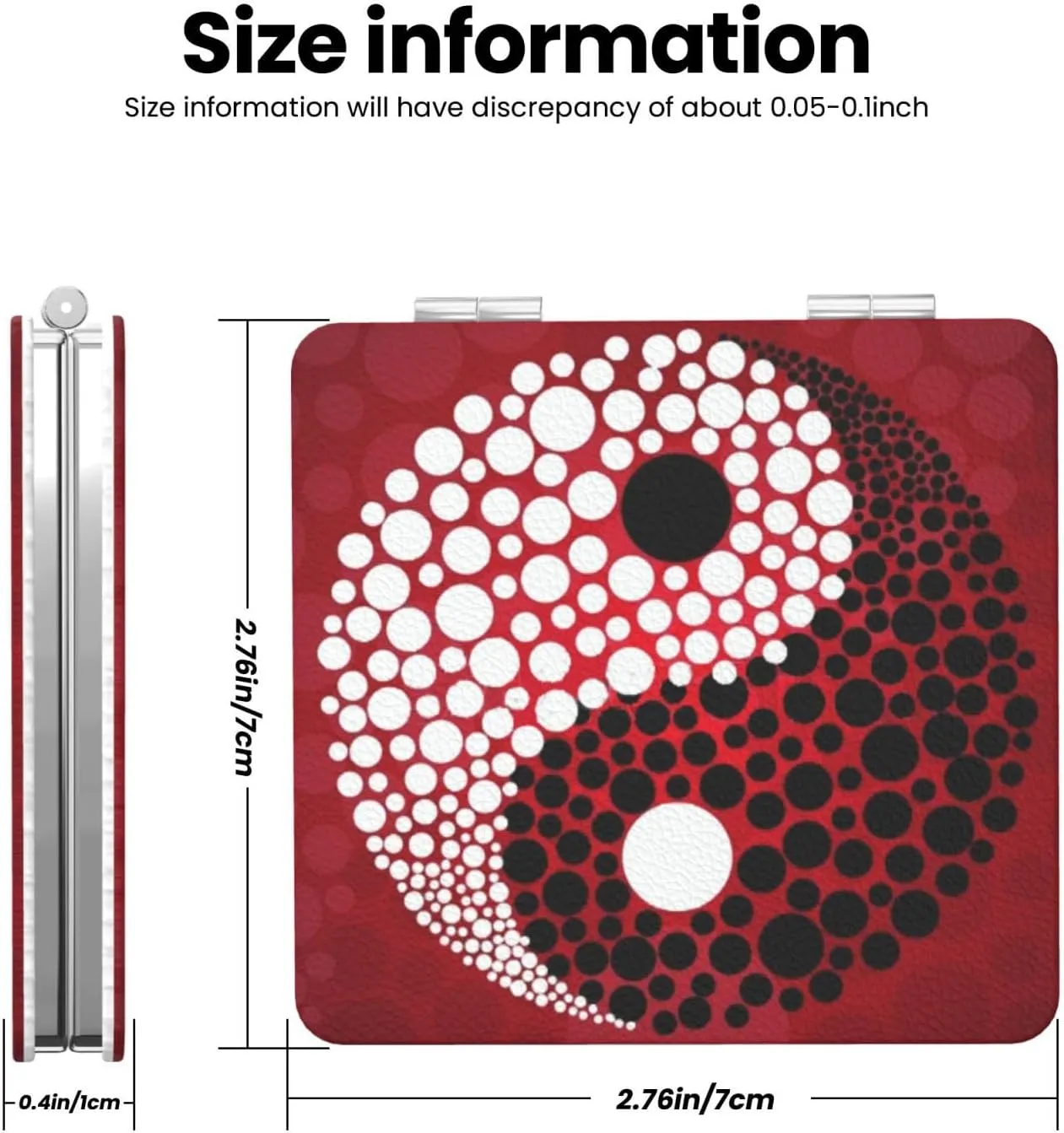Abstract Symbol Ying Yang Mini Makeup Mirror Portable Pocket Cosmetic Mirror Folding Compact Mirror
