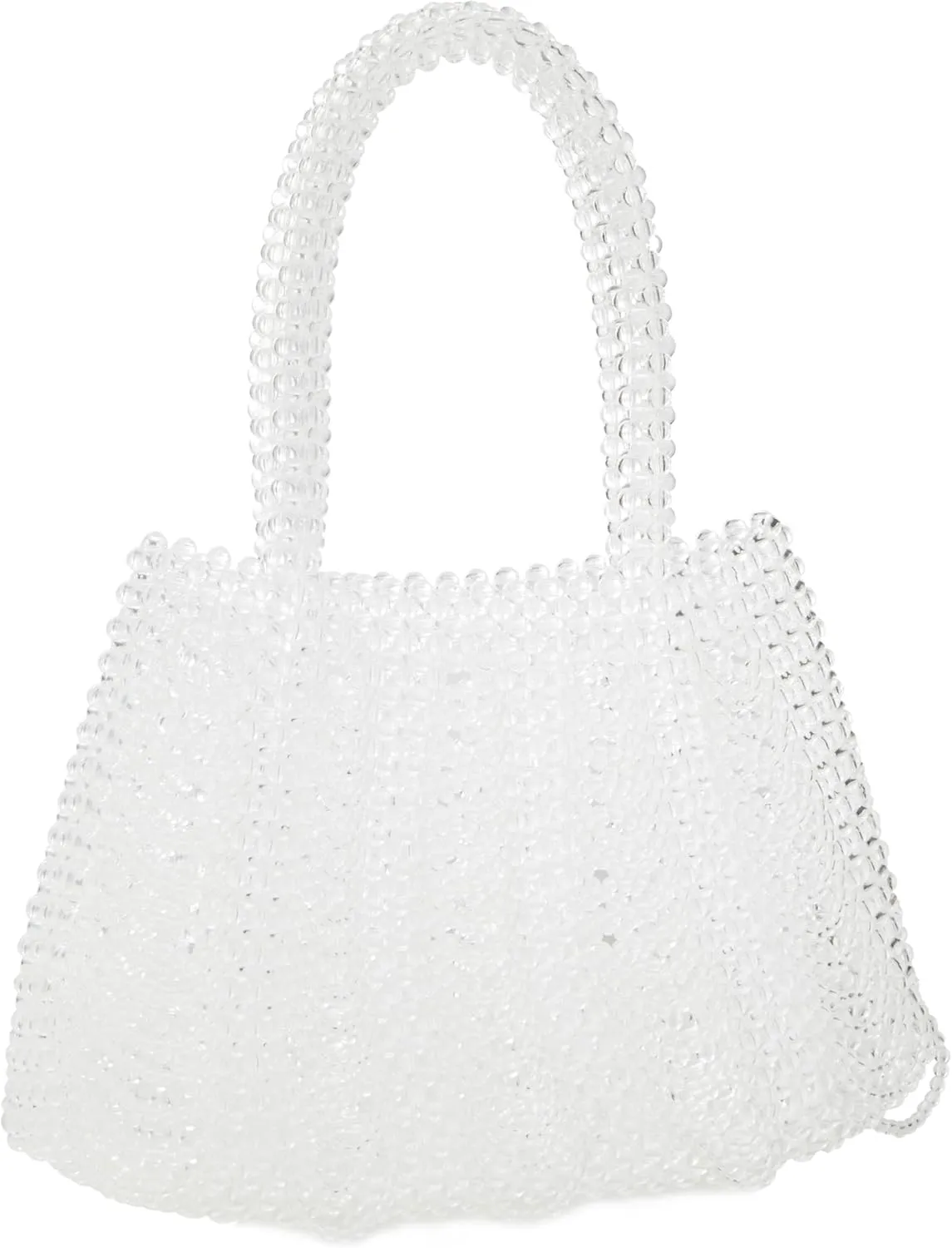 Acrylic Beaded Tassel Handbag Pearl Purse Evening Clutch for Wedding Party