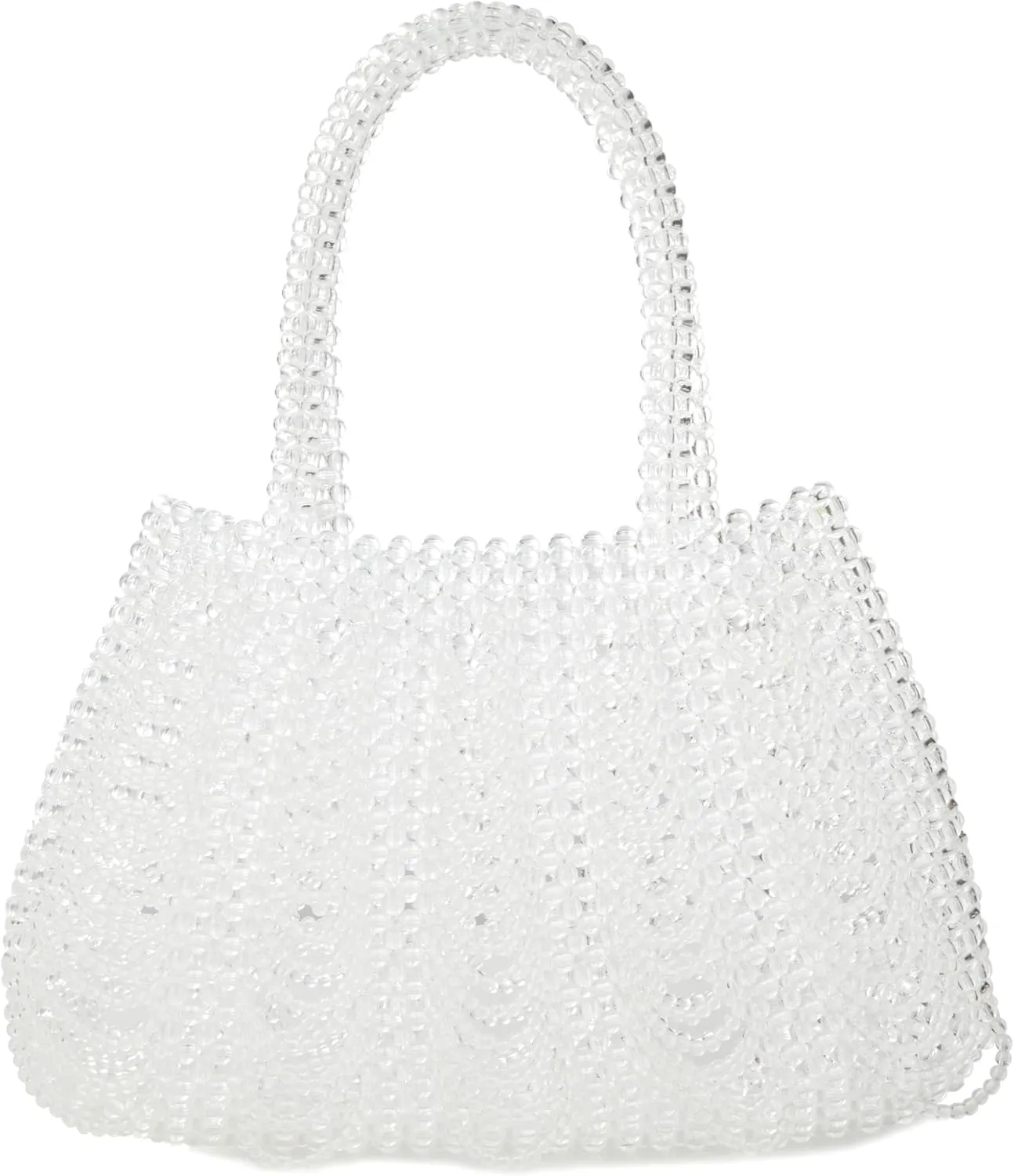 Acrylic Beaded Tassel Handbag Pearl Purse Evening Clutch for Wedding Party