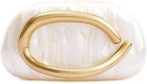 Acrylic Clutch Purse for Women Classic Round Acrylic Evening Handbag Vintage Metal Handlebars Bag for Wedding Party Prom