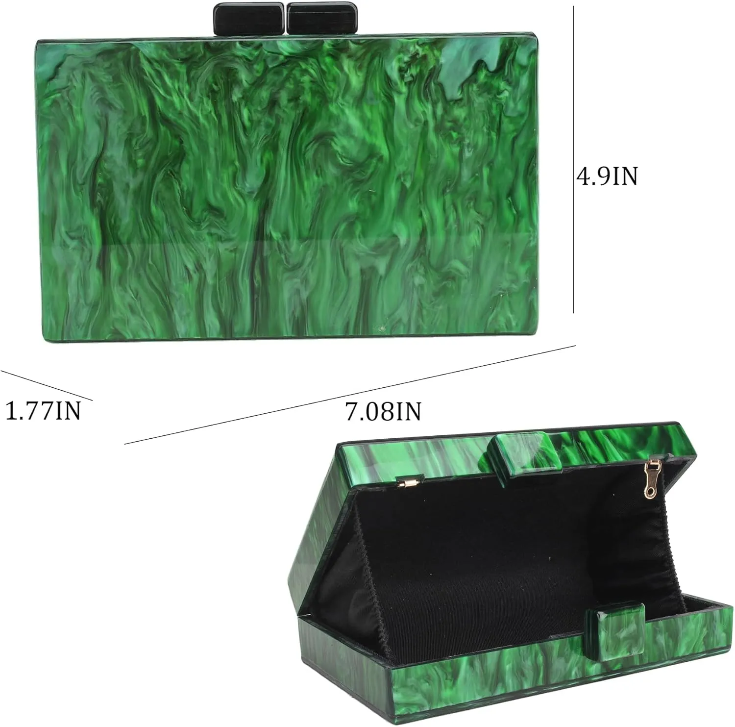 Acrylic Clutch Purse Marble Evening Bag Handbag for Women Wedding Prom Party Bride