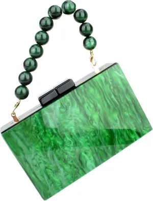Acrylic Clutch Purse Marble Evening Bag Handbag for Women Wedding Prom Party Bride