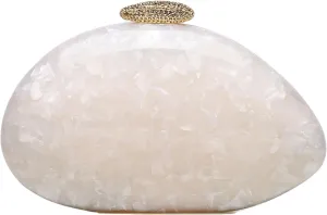 Acrylic Pearl Clutch Purses Women Shell-shaped Evening Handbag Evening Clutch Bag with Chain for Prom Wedding Party