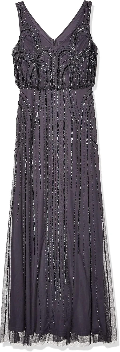 Adrianna Papell Women's Blsn Beaded Art Nouveau